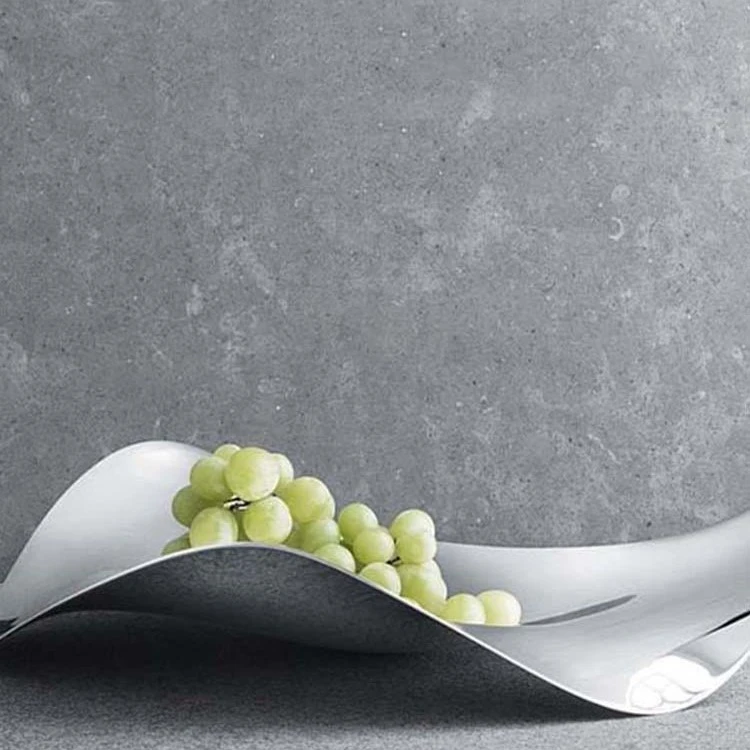 欧式现代创意不锈钢干水果盘碟轻奢风家居客厅茶几摆件