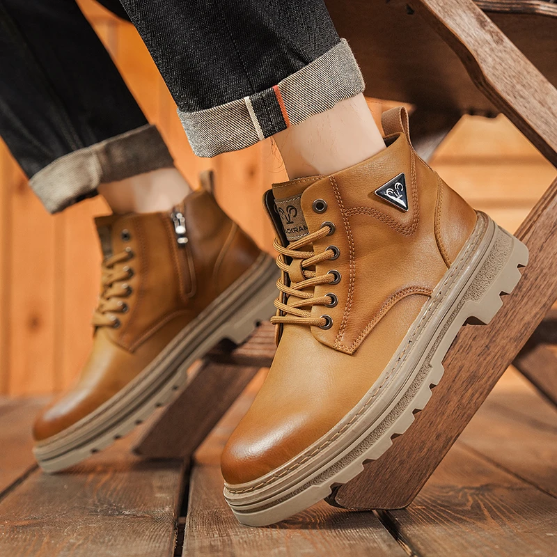 马丁靴男款冬季复古风潮牌网红靴子高帮真皮英伦工装皮靴