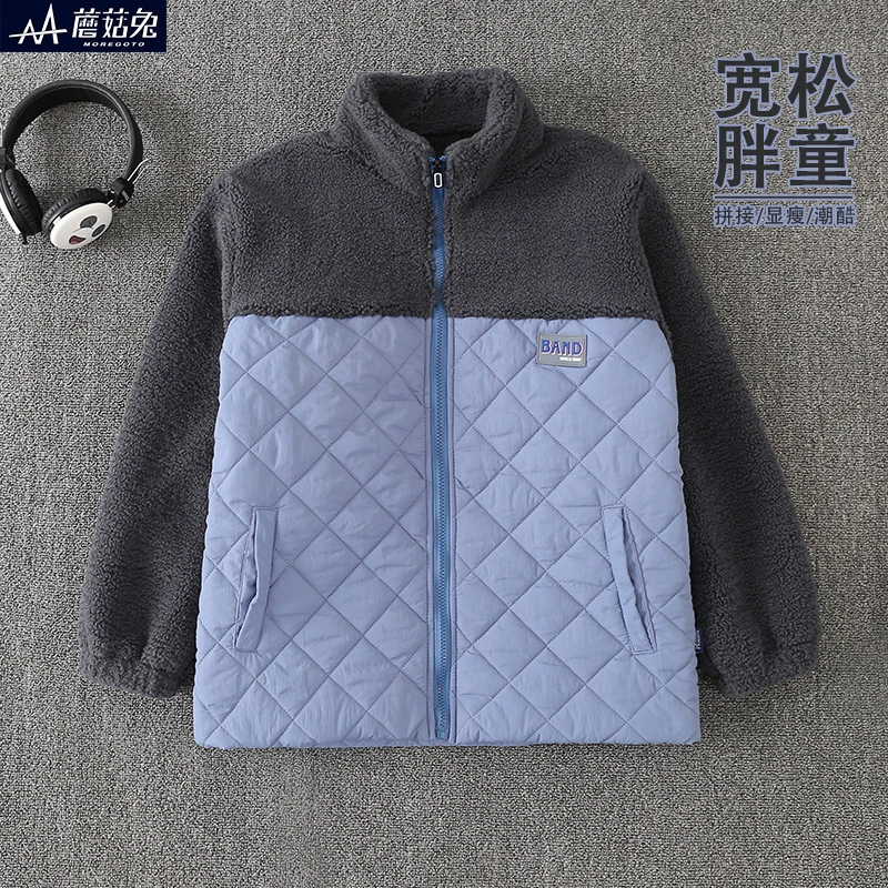 胖童轻薄夹棉外套男童秋冬款中大童儿童初冬薄外套男孩二棉棉服潮
