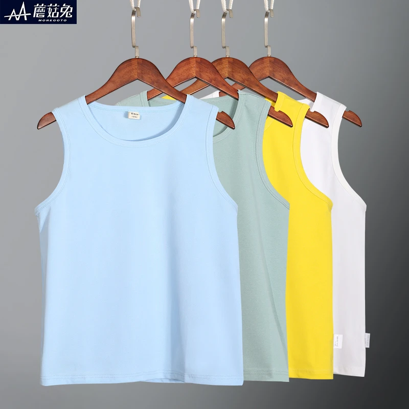 胖男童背心夏季薄款内穿螺纹棉中大童儿童纯色加肥加大工字背心潮