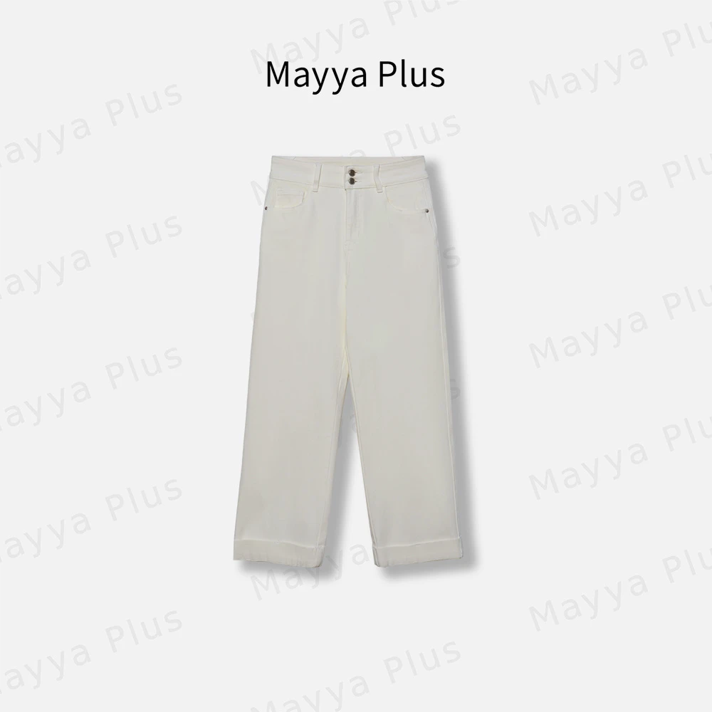 【椰丝牛仔】Mayya Plus麦芽定制轻奢气质显瘦百搭款牛仔裤32417896