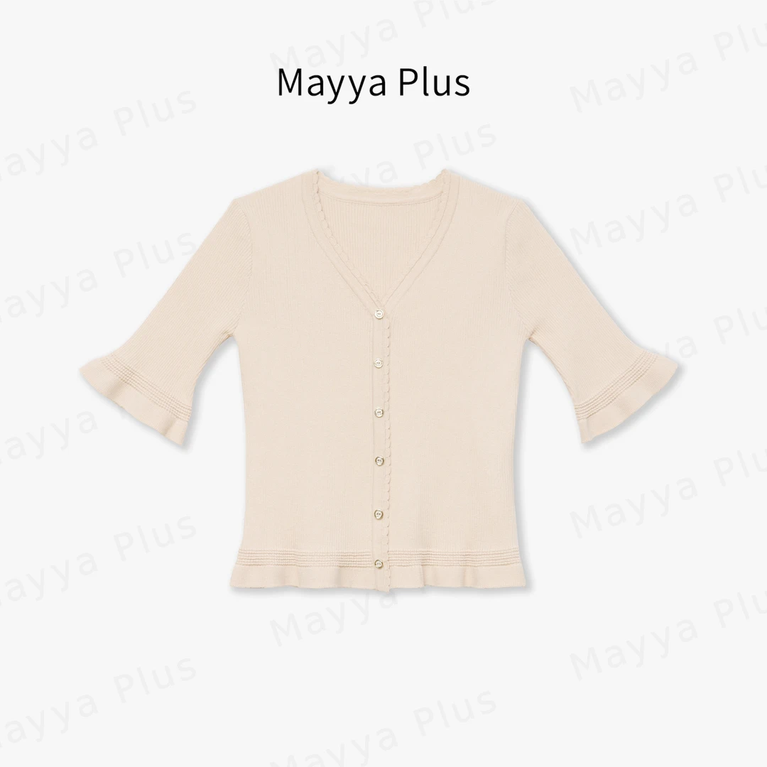 【小千金】Mayya Plus麦芽定制轻奢气质显瘦百搭款针织上衣32436116
