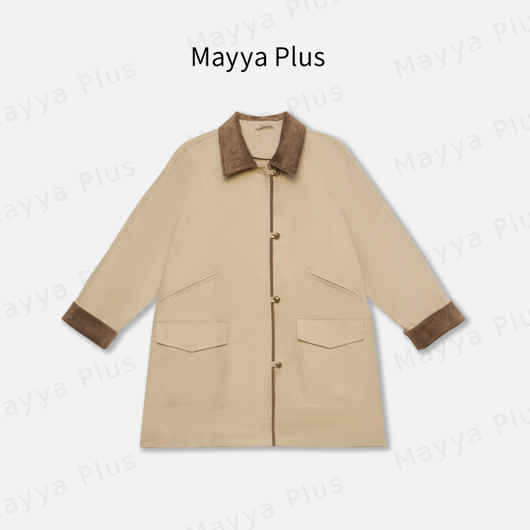 【英伦纪事】Mayya Plus麦芽定制轻奢气质显瘦百搭梭织风衣32437051