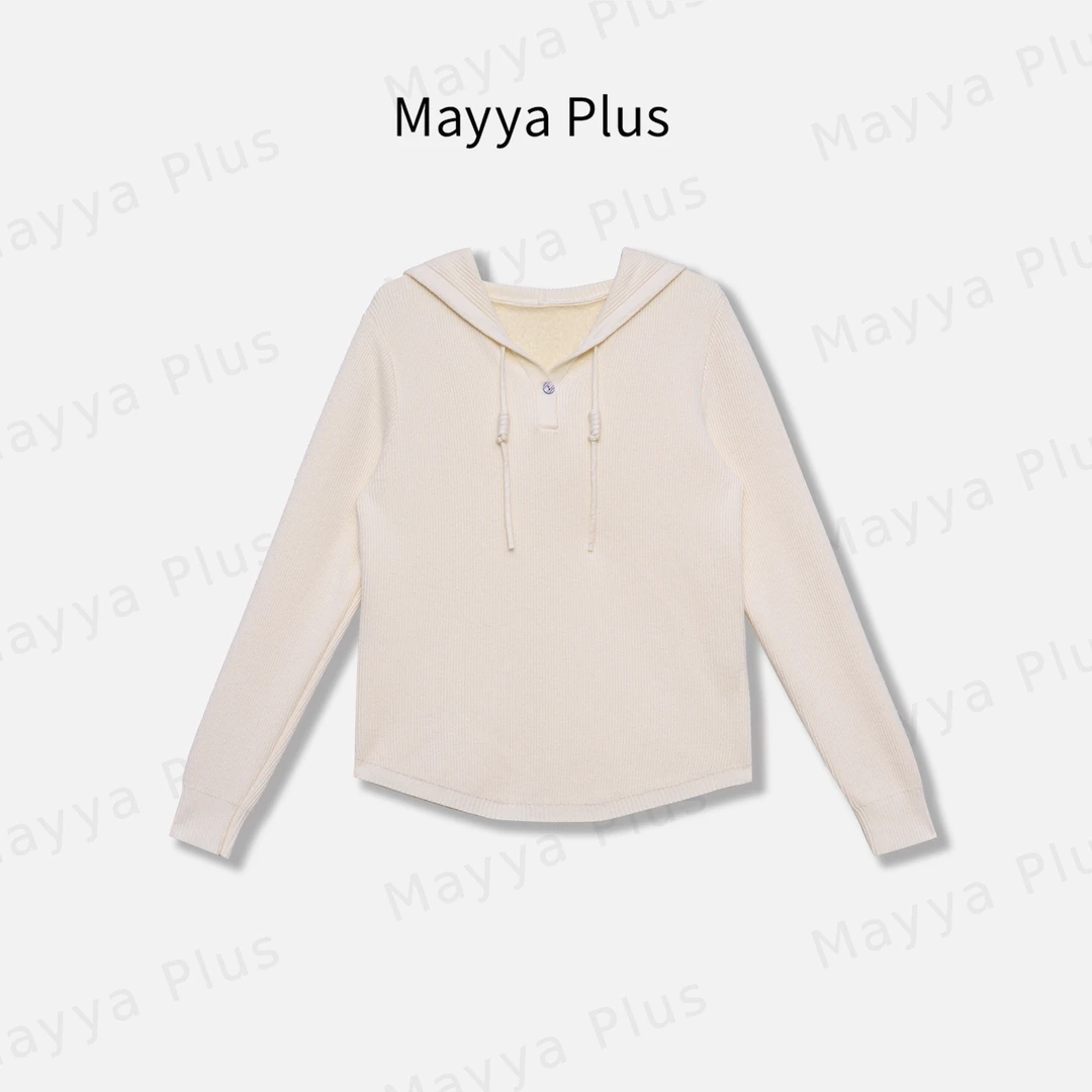 【慵懒感】Mayya Plus麦芽定制轻奢气质显瘦百搭款毛织上衣32446933