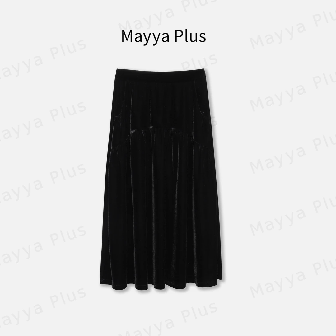 【黑巧泡芙】Mayya Plus麦芽定制轻奢气质显瘦百搭梭织裙子32437353