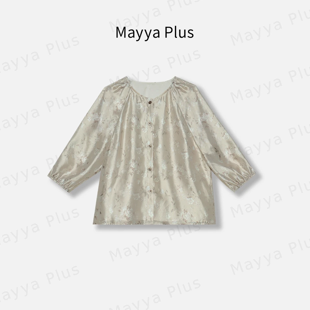 【烟雨朦胧】Mayya Plus麦芽定制轻奢气质显瘦百搭梭织上衣32426592