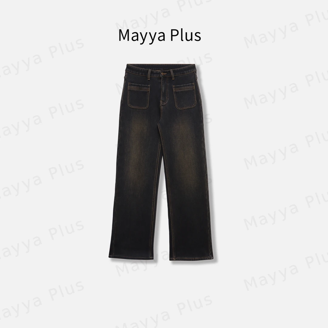 【藏肉神裤】Mayya Plus麦芽定制轻奢气质显瘦百搭款牛仔裤32446586