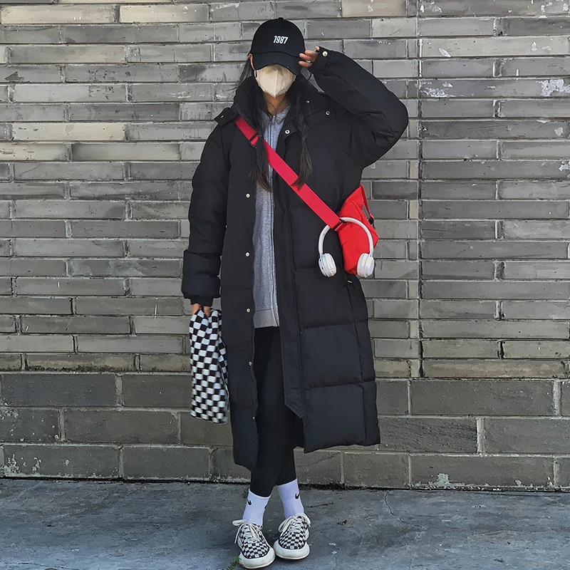 中戏艺考棉服女2024新款冬装加厚过膝长款韩版学生减龄宽松外套潮