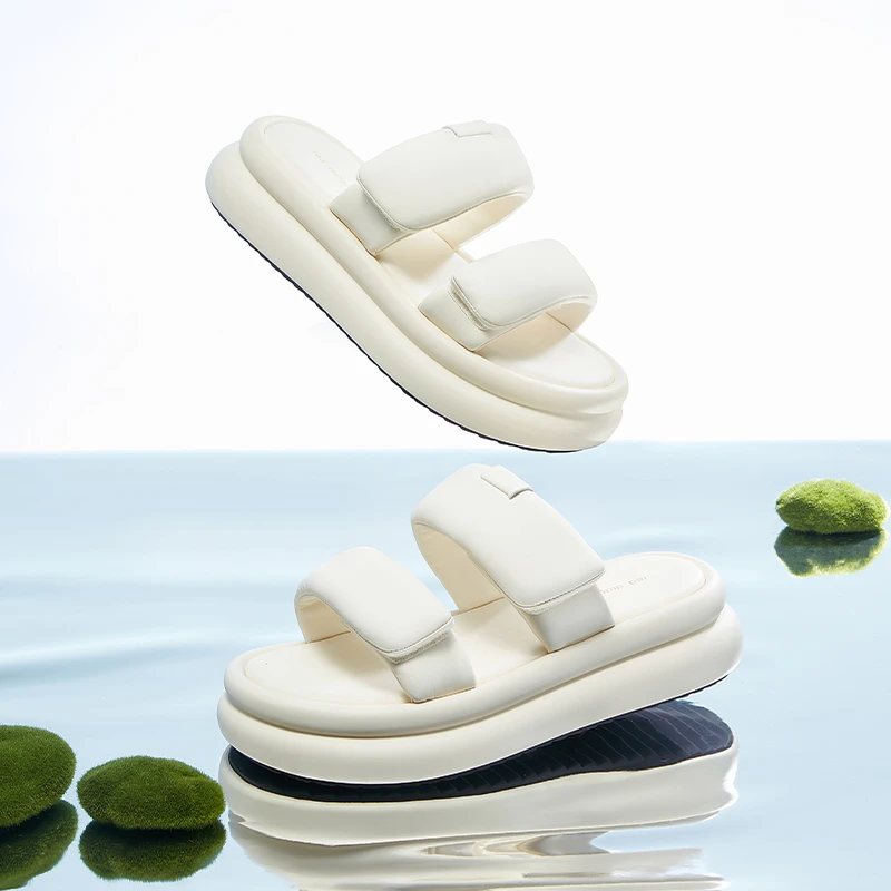 红蜻蜓时尚百搭厚底休闲舒适凉拖鞋女高跟凉拖鞋外穿WTK23395网红