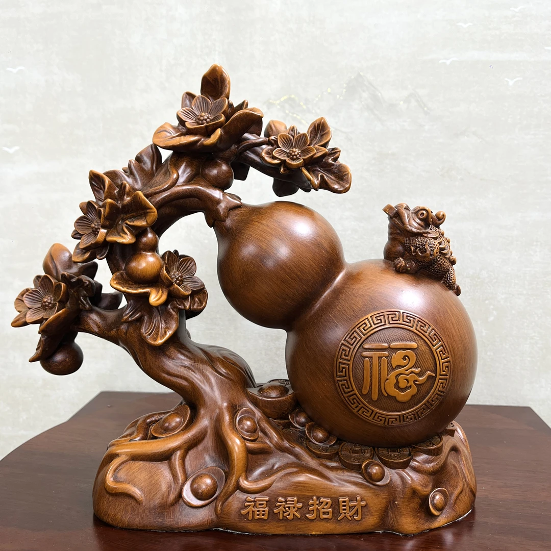 福禄招财葫芦工艺品摆件玄关博古架公司开业礼物12*20 SZJ