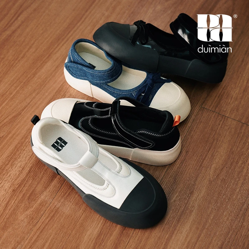 对面duimian 牛仔蝴蝶玛丽珍单鞋2025新款女鞋小众设计乐平底福鞋