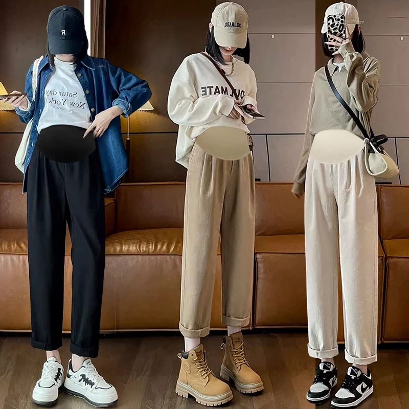 孕妇春夏季九分裤哈伦孕妇裤怀孕孕妇装九分奶奶大码直筒萝卜裤