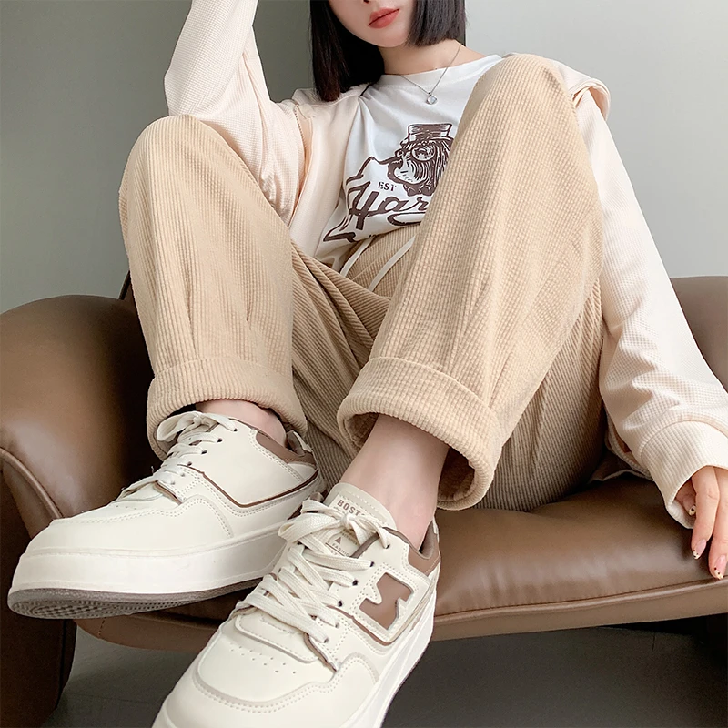 孕妇裤秋冬季外穿哈伦裤直筒时尚春季阔腿休闲裤灯芯绒泡泡条长裤