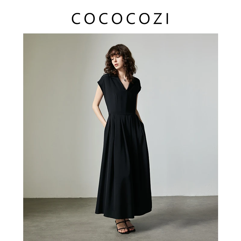【何琢言专属】COCOCOZI重绉23姆米盛夏优雅高贵连衣裙242CO024L