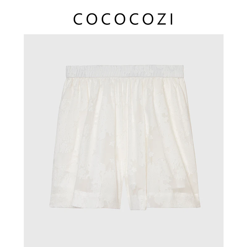【专场】蕾丝桑蚕丝剪花短裤气质时尚休闲百搭裤子233CO053