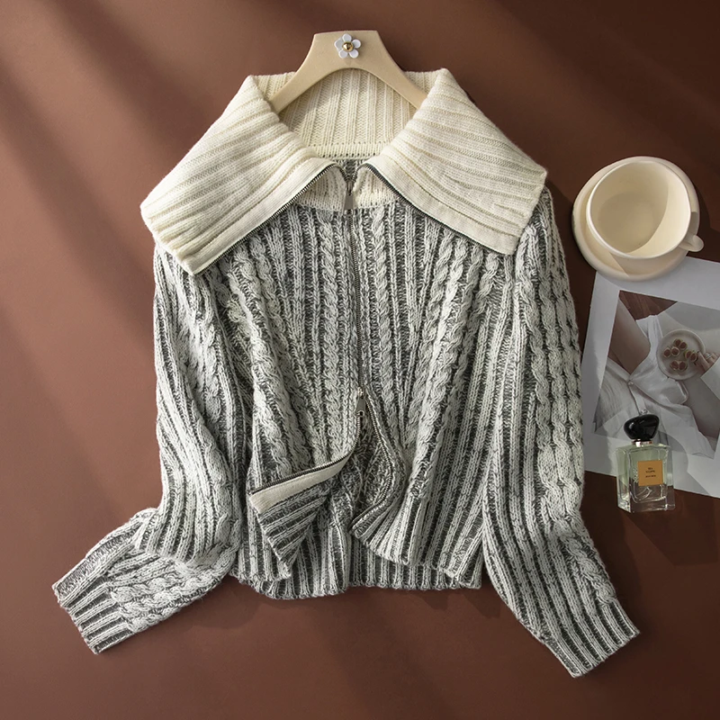 【商场同款】春秋新款满分绵羊毛材质羊毛衫气质毛衣女234CO075M