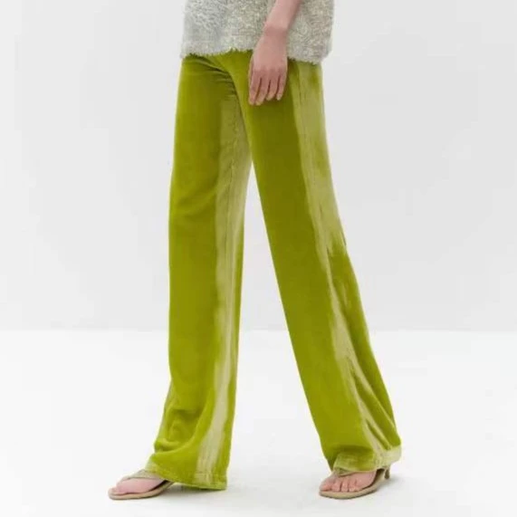 【618专属】秋冬时尚丝绒女阔腿宽松高腰显瘦休闲女裤231CO071