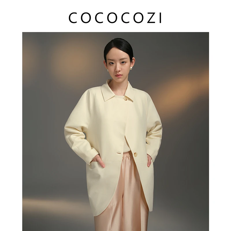 【粉丝专享】42姆米丝毛风衣秋冬气质宽松西装外套女装233CO098