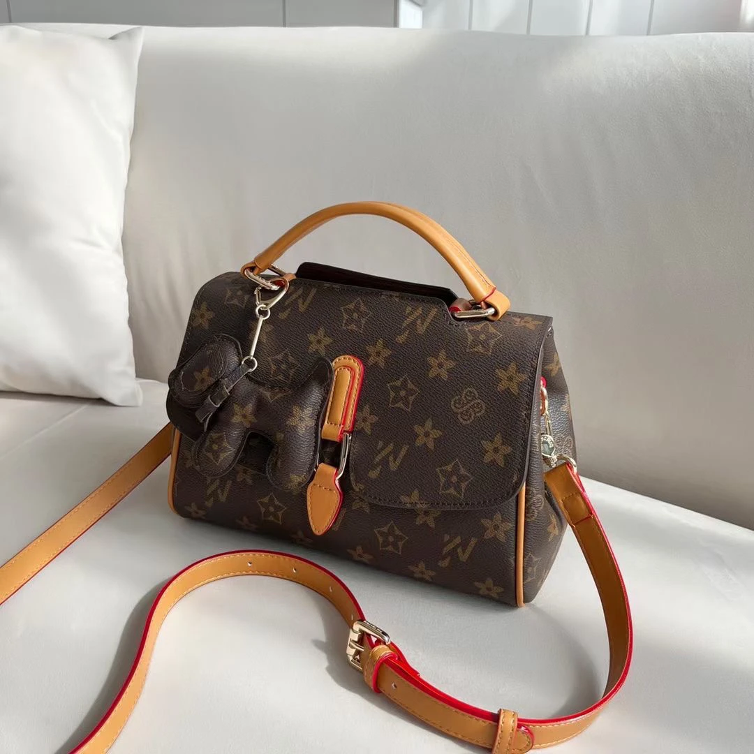 发财猫百搭单肩手提斜挎包2023新款邮差包高级感潮百搭洋气ins