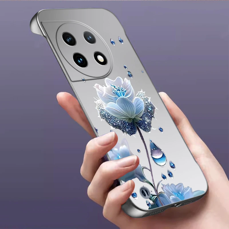 适用一加11手机壳无边框超薄亲肤感裸机手感防摔散热时尚水珠花