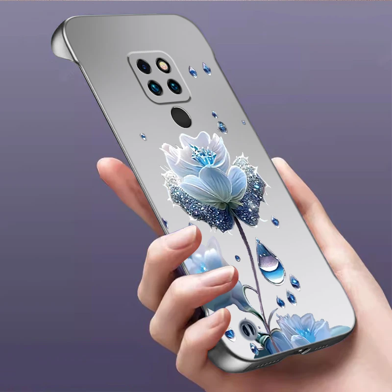 适用华为mate20无边框mate20pro手机壳超薄亲肤感裸机手感水珠花