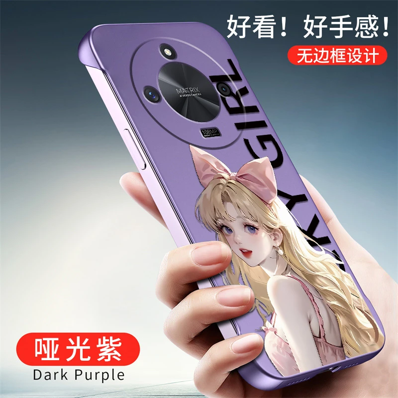 适用荣耀X50手机壳亲肤感无边框保护套散热超薄时尚个性创意公主