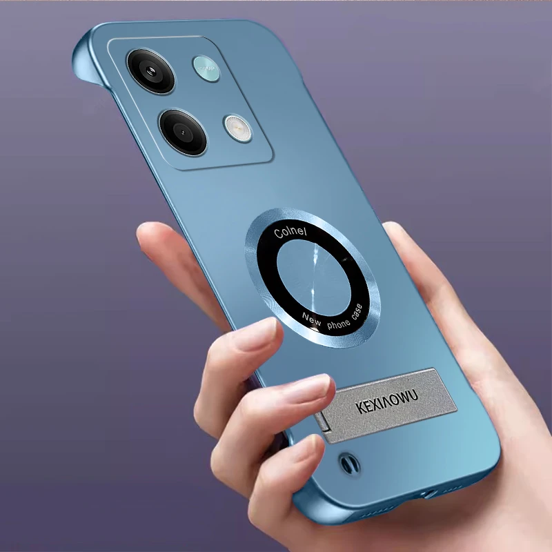 适用红米Note13手机壳note13pro+金属漆无边框磁吸支架防摔超薄套