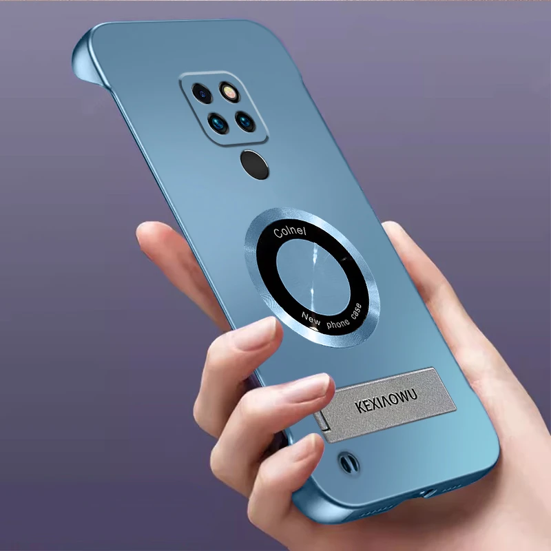 适用华为mate20手机壳mate20pro金属漆无边框磁吸支架潮裸机纯色
