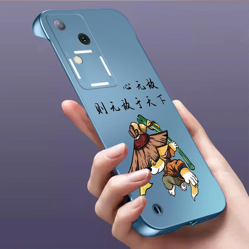 适用VIVOS18无边框s18pro手机壳卡通防摔硬壳创意散热保护套敌于