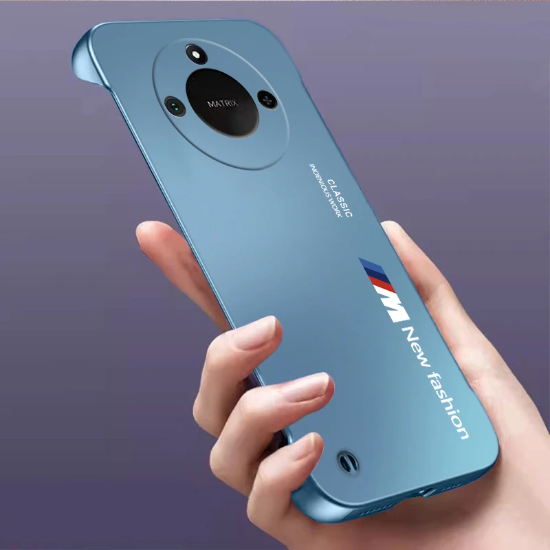 适用荣耀X60无边框x60pro手机壳亲肤感防指纹超薄散热支架标志潮