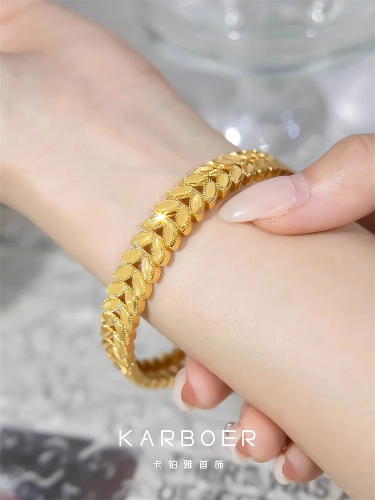 合金手镯 【龙年麦穗】金色手镯女高级镯子时尚百搭首饰品