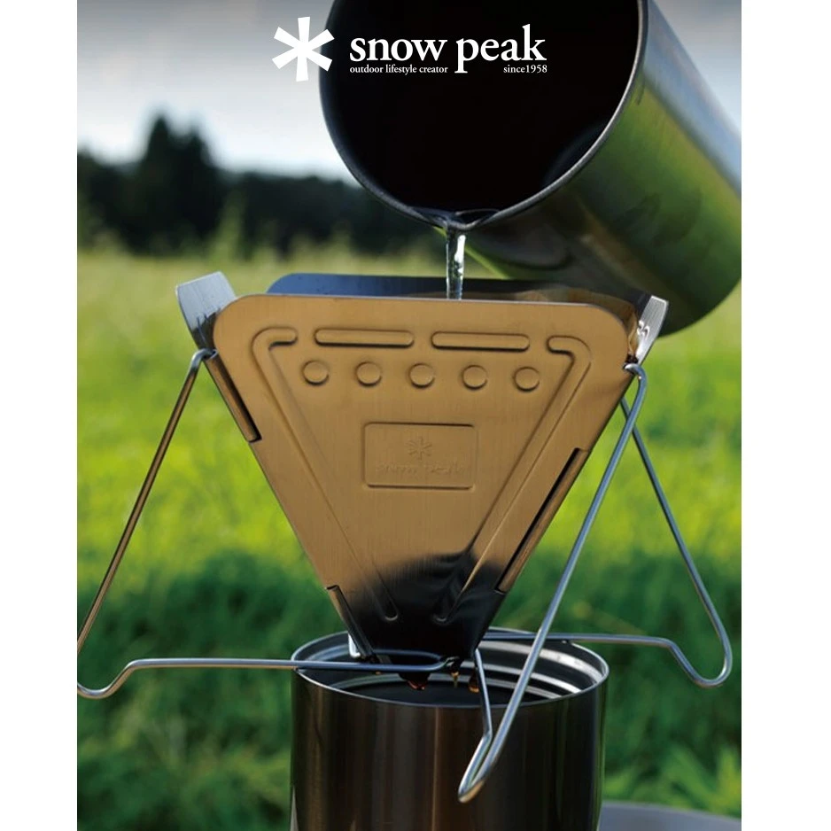 snowpeak雪峰sp精致露营户外不锈钢折叠焚火台咖啡滤杯CS-113