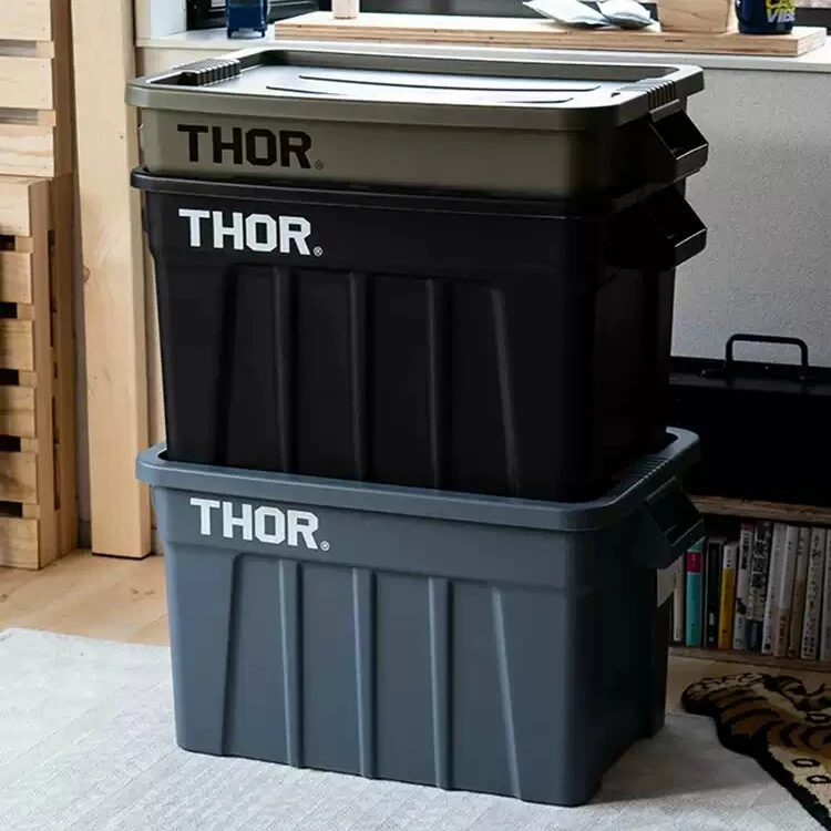 THOR索尔75L储物箱简洁带盖户外搬运箱露营装备收纳盒车载thor