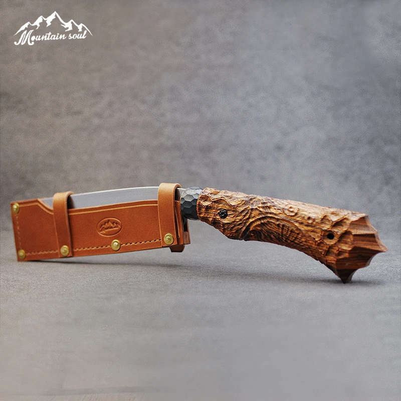 山魂 原创手工锻造户外露营工具刀日式铊通体夹钢野营