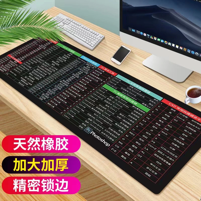 全新未使用  大型加厚加密锁边办公电脑键盘通用鼠标垫环保材质超