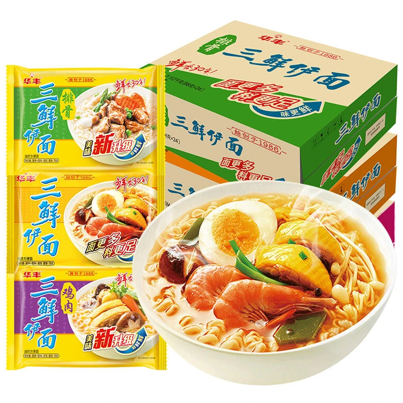 华丰鲜香伊面干吃水煮美味营养泡面美食办公室应急解饿速食方便面