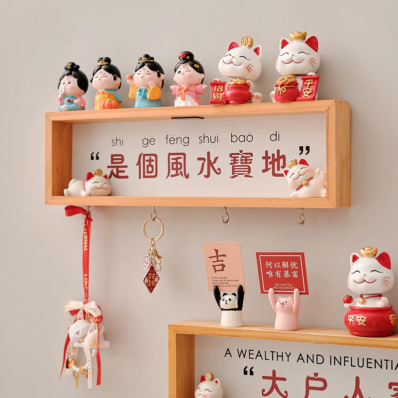 创意门口置物架钥匙收纳摆件挂墙挂架入户进门玄关的挂钩壁挂装饰