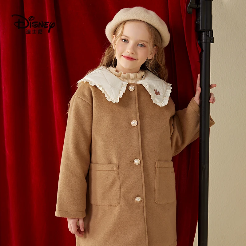 【XH】Disney/迪士尼新款女童时尚气质呢大衣两件套WXW4SZ141