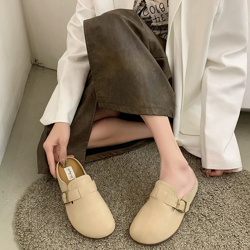 包脚半拖鞋女外穿