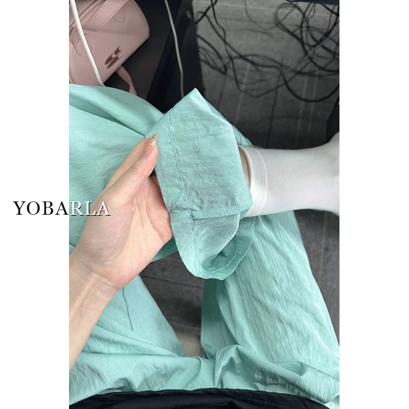 冰丝直筒山本裤女高腰秋冬薄款大码宽松遮肚显瘦垂感阔腿休闲长裤