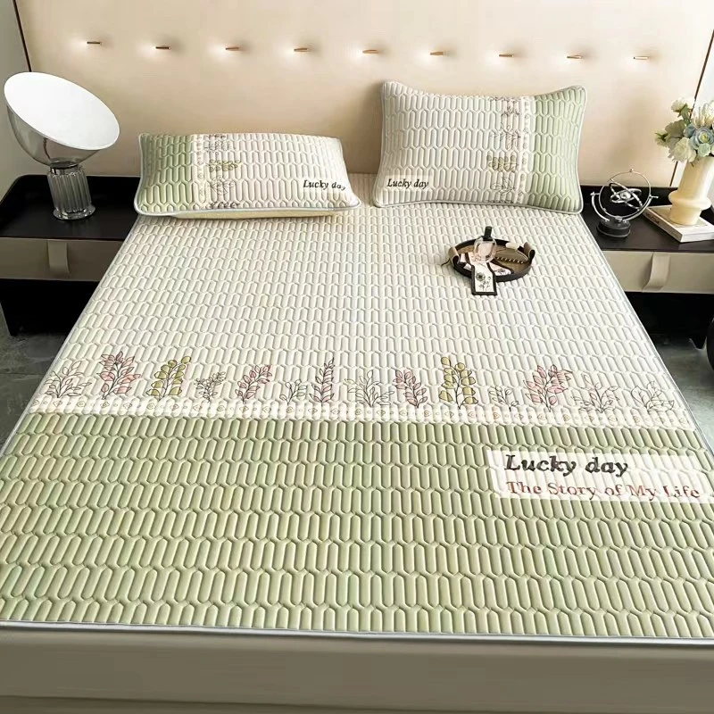 沐之缇其奥2024新款加厚数码印花乳胶凉席加枕套柔软冰丝防滑清凉