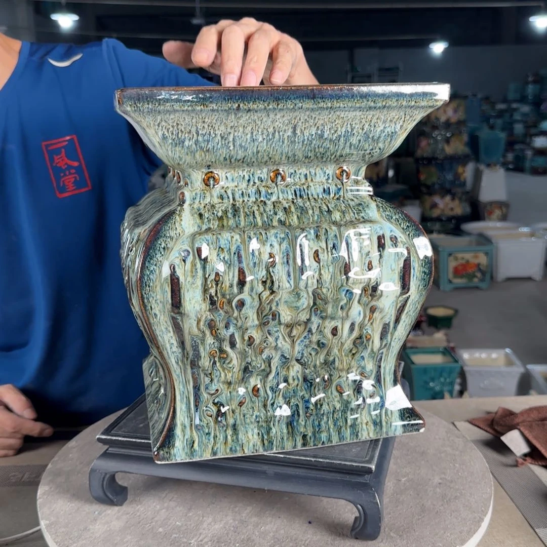 一风堂石湾花盆。高温裂