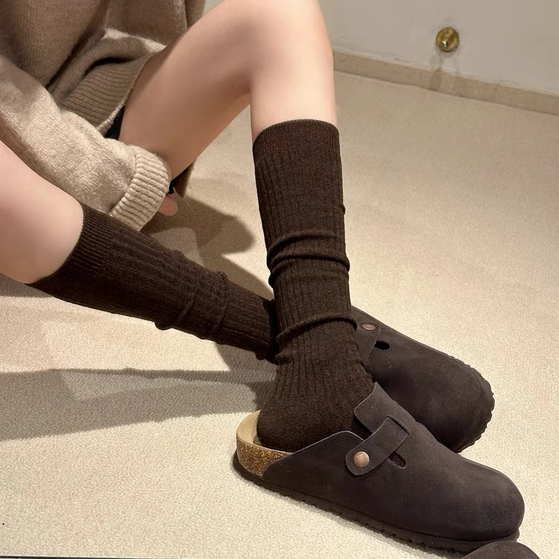 袜子女秋冬保暖针织新款显瘦小腿袜雅丹风百搭微压堆堆袜jk女袜