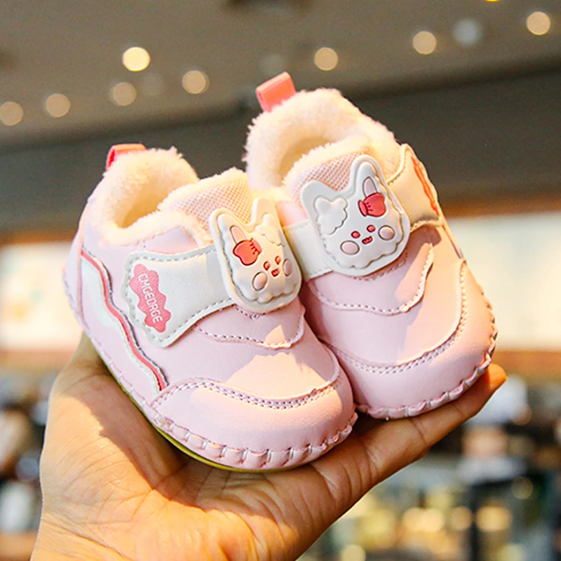 冬季新款宝宝0-2岁加绒加厚防滑冬季稳稳学步鞋男宝宝学步鞋