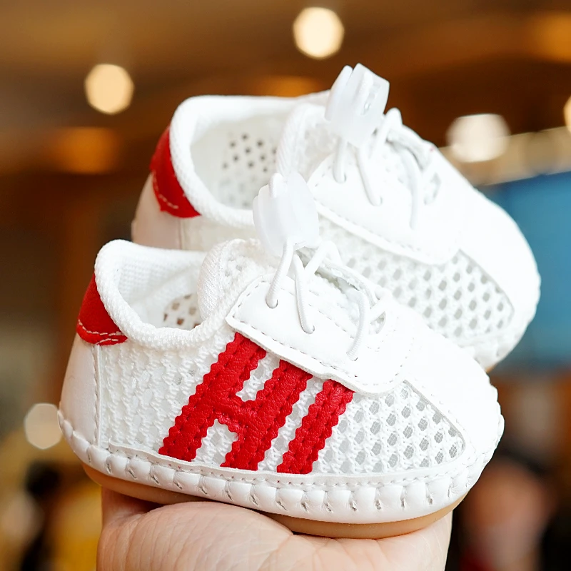 婴幼儿男宝夏季学步单网学步鞋1-2岁软底透气防滑松紧女宝学步鞋