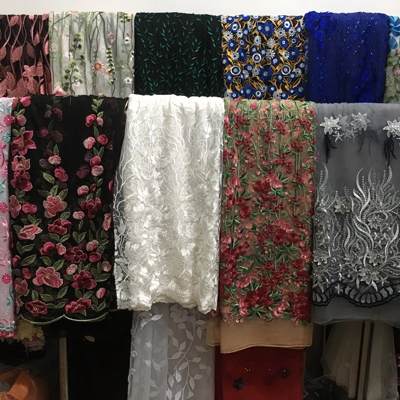 网纱刺绣花布料下单链接