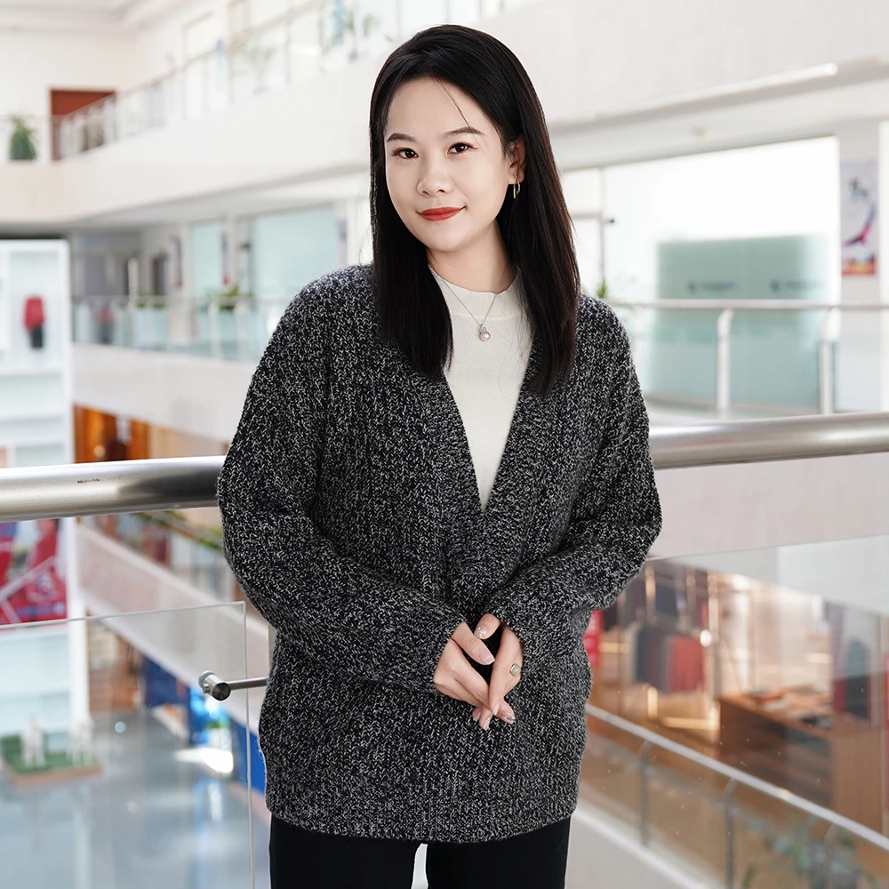 【昭乌达】纯羊绒衫V领女款长袖  秋冬宽松加厚羊绒衫 休闲百搭