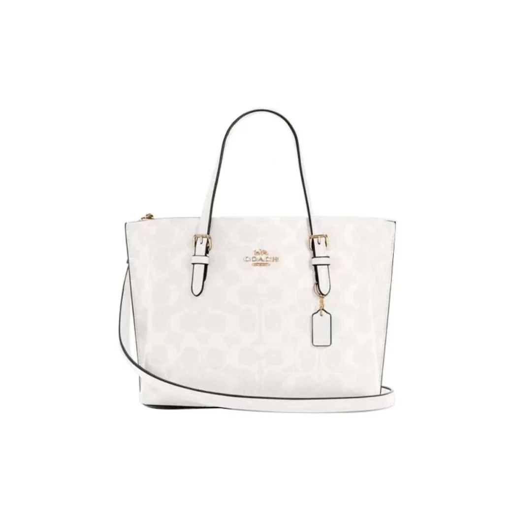 COACH 蔻驰MOLLIE 25 冰川白托特购物单肩斜挎手提包C4250 IMRFF
