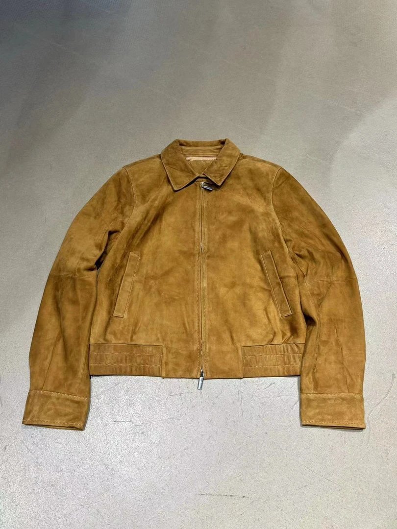 LINEA MARCHE 秋冬休闲小羊皮真皮夹克复古外套女 241005