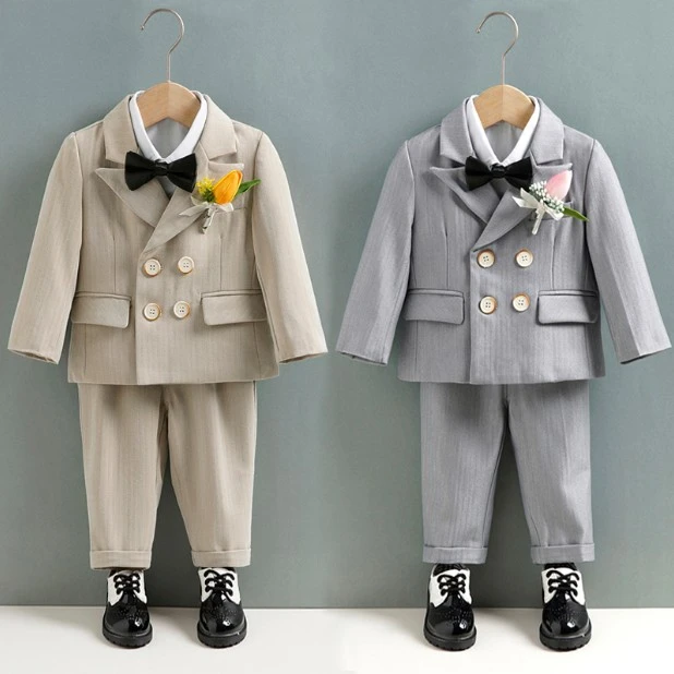 儿童西装套装花童婚礼服宝宝周岁礼服帅气西服男孩主持人男童生日